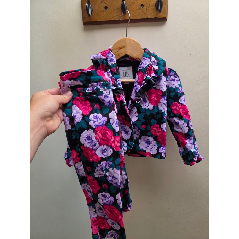 Janie and Jack x HFR Floral Suit Set Toddler 2T Ruffle Jacket & Pants